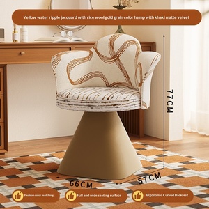 Comodidad 360 °   Silla Giratoria de Tela Moderna <span class=keywords><strong>con</strong></span> <span class=keywords><strong>Respaldo</strong></span> Curvo para Dormitorio o Vestidor - Product Image 1