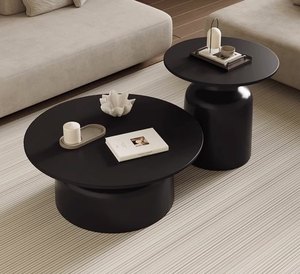 Nuovo <span class=keywords><strong>Tavolino</strong></span> da Caffè Rotondo Moderno Minimalista Stile Crema: <span class=keywords><strong>Tavolino</strong></span> Laterale Piccolo e <span class=keywords><strong>Salvaspazio</strong></span> Mobile per Soggiorno - Product Image 2