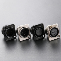 Prise de châssis XLR femelle 5 broches OEM, type D, à bride carrée, coque métallique, avec verrouillage, pour amplificateur et équipement audio