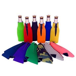 Wholesale Sublimation Long Neck 330Ml Insulator Neoprene Stubby <b>Cooler</b> Holder Keep <b>Drink</b> Cold Beer Bottle With Zipper - Product Image 1