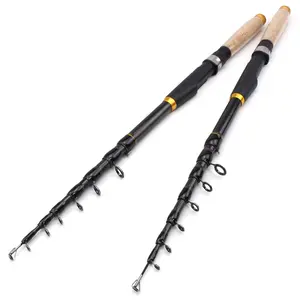 Hot Sale Premium Wood Handle High Carbon Telescopic Fishing Rod 1.8m-3.6m / 5.9ft-12ft Stream River Casting Spinning Rod