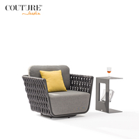 Couture Garden Design Mobilier d'extérieur en corde : Ensemble canapé simple, Chaise de jardin, Fauteuil pivotant
