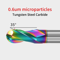 Fraise à queue sphérique 2F en carbure, revêtement AlTiN, haute dureté, pour routeur CNC, en alliage d'aluminium et acier, avec logo personnalisé OEM