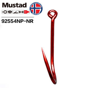 Mustad Big <span class=keywords><strong>Red</strong></span> 2X SUICIDE Acero de alto carbono Ultrapoint Gancho de pesca 6 #-8/0 Triángulo Punto Offset 92554NP-NR - Product Image 3