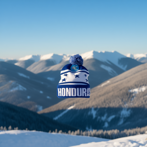 Bonnet en tricot Eb Honduras bleu et blanc avec pompon, unisexe, pour adulte, décontracté, hiver, 56-58 cm - Product Image 2