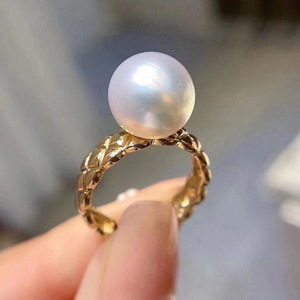 S925 Silver <b>Ring</b> Stand DIY Fashion Jewelry 8-10mm Round Beads 10463 Accessories <b>Pearl</b> Accessories - Product Image 1