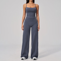 3127-1 Nouvel ensemble de yoga haut de gamme pour femme, séchage rapide, amincissant, avec leggings évasés, 2 pièces