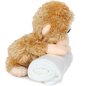 1178 bán buôn ODM OEM nhà máy sơ sinh chút Vàng khỉ Thú nhồi bông đồ chơi sang trọng màu vàng Khỉ đồ chơi sang trọng với khăn tắm - Product Image 3