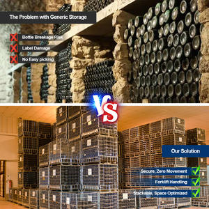 Conteneur en treillis métallique galvanisé de service moyen TER, pliable, empilable, personnalisable, <span class=keywords><strong>cage</strong></span> de stockage de sécurité soudée - Product Image 6
