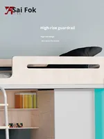 Lit superposé tout-en-un OEM ODM avec bureau et armoire, meubles modulaires en bois durables pour les chambres d'enfants
