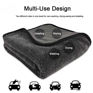 Serviette de séchage de voiture en microfibre absorbante à boucles torsadées, grandes serviettes pour le séchage et le detailing automobile, accessoires de lavage - Product Image 3