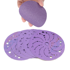 Großhandel Sandpapier P40-P800 Lila Keramik Schleif scheibe 150mm 6 Zoll Haken und Schleife Schleifpapier Schleif scheiben für die Automobili ndustrie - Product Image 5