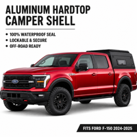 Capot rigide en alliage d'aluminium pour pick-up, étanche, avec boîte de rangement verrouillable, coque de camping pour Ford F-150 2024 2025 4x4, topper de camion tout-terrain