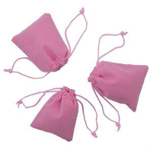 ถุงกำมะหยี่สีชมพูขนาด 7*9 ซม. พร้อมเชือกผูก สำหรับใส่เครื่องประดับและของขวัญ ปรับแต่งโลโก้ได้ เหมาะสำหรับบรรจุภัณฑ์เครื่องสำอาง - Product Image 1