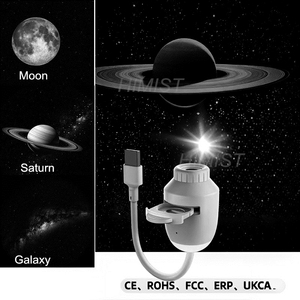 Lampe de Projection Mini Galaxie 3 Motifs Ciel Étoilé Lune Saturne avec Luminosité Réglable Veilleuse USB (Gradation de la luminosité) - Product Image 1