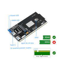 NGFF M.2 Ke USB 2.0 Tipe C Adaptor Slot Kartu SIM Antarmuka Daya Tambahan Solusi Nirkabel untuk Modul WWAN/LTE L850-GL EM06-G