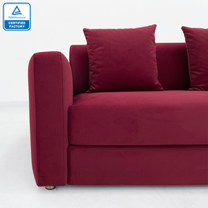 Sofá <span class=keywords><strong>de</strong></span> diseño <span class=keywords><strong>de</strong></span> estilo simple <span class=keywords><strong>de</strong></span> 3 asientos, moderno, lujoso, tela <span class=keywords><strong>de</strong></span> microfibra <span class=keywords><strong>de</strong></span> terciopelo rojo, venta directa <span class=keywords><strong>de</strong></span> fábrica - Product Image 6