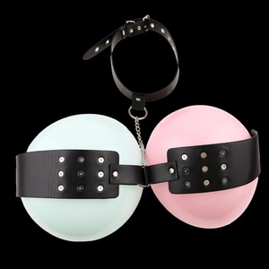 ชุดชั้นในหนังพร้อมอุปกรณ์นวดหน้าอก ของเล่น BDSM สำหรับผู้หญิง สายรัดคอ - Product Image 2