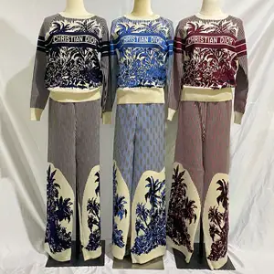FURUI WD100176 moda akrilik Polyester baskı üstleri ve tavalar seti giyim kadınlar için