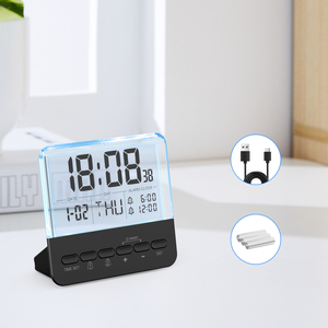 <span class=keywords><strong>Réveil</strong></span> transparent avec affichage de l'heure, du jour, de la date, des secondes et de l'heure d'été, horloge de bureau et de maison, style INS, affichage 12/24H - Product Image 3