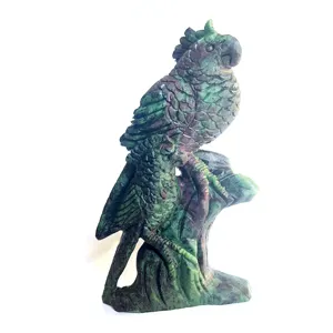 Wholesale Bulk Natural Crystal Carving Crystal Epidote Parrot For Souvenirs Gift