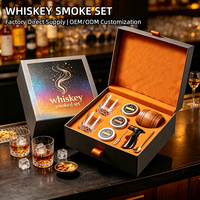 Kit de fumage pour cocktails et whisky en bois personnalisé, accessoires de barman, ensemble d'outils de bar pour fumer les cocktails à l'ancienne
