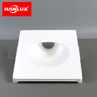 Spot encastré carré de plafond fixe de haute qualité pour intérieur, avec support de lampe GU10 MR16 en plâtre