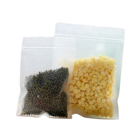 Emballage en plastique translucide mat refermable, emballage plat à fermeture éclair à trois côtés, sachet d'emballage