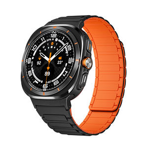 Pour <span class=keywords><strong>Samsung</strong></span> <span class=keywords><strong>Galaxy</strong></span> Watch 7 Ultra 47mm Bracelet sport double couleur Bracelet <span class=keywords><strong>montre</strong></span> magnétique en silicone - Product Image 6