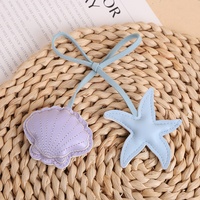 Nouveaux accessoires suspendus en cuir brodés en forme d'étoile de mer, pendentifs de sac simples, porte-clés de voiture, petits cadeaux