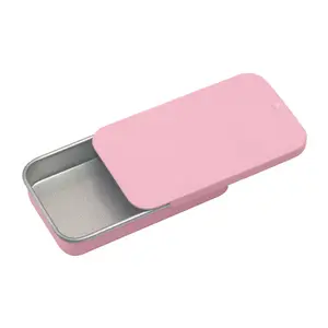 Caja de lata deslizante de jabón de perfume sólido de menta reciclable, venta al por mayor de fábrica, caja de Metal con tapa superior deslizante rectangular pequeña vacía personalizada