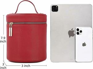 Sac de voyage cosmétique en forme de baril, trousse de maquillage avec miroir, sac de maquillage de voyage pour filles et femmes - Product Image 2