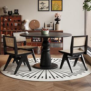 French Retro Style Ash Wood Round <b>Dining</b> <b>Table</b> And Chairs Set 3 Piece <b>Space</b> <b>Saving</b> <b>Dining</b> Room Furniture - Product Image 4
