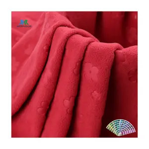 Factory Direct Wholesale 100% Polyester Heavy Polar Fleece Fabric Custom Cute Cartoon Embossed Premium Fleece Fabric For Blanket