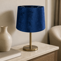 Abat-jour de lampe en velours bleu foncé 305x355x250 mm, abat-jour conique pour lampe de table, vente en gros, OEM, étiquette privée, décoration intérieure