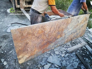 Dalles de sol de <span class=keywords><strong>jardin</strong></span> d'extérieur, dalle d'<span class=keywords><strong>ardoise</strong></span> rustique/rouillée multicolore pour pavage extérieur - Product Image 6