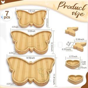 Plateau de service en bambou bio ECO GO, robuste et durable, avec 2 coupelles à sauce et 2 compartiments DIY - Product Image 5