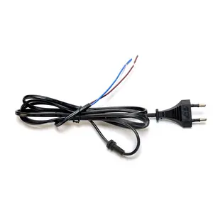 Hot Selling 2.5A 2 Pin Plug Power Cords Black Electric Fan Half Stripped End SNI Power Cord Electrical Accessories