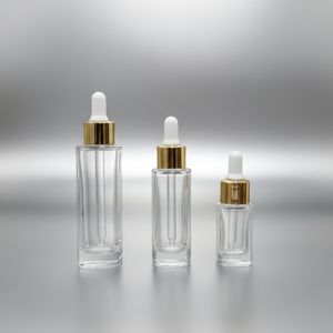 Flacon compte-gouttes L'Oréal Essence 15 ml, 30 ml, 50 ml avec embout en caoutchouc, flacon carré pour huile essentielle, flacon distributeur en verre - Product Image 1