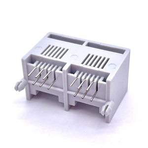 Soulin 557 6P6C RJ11 Connecteur Cat7 <span class=keywords><strong>Double</strong></span> <span class=keywords><strong>Port</strong></span> RJ45 Façade Prise Modulaire pour Adaptateur Réseau Laiton Contact Matériel pour PCB - Product Image 3