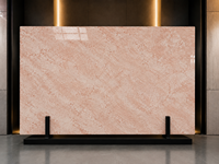 Dalles de marbre Rosa Tea Pink polies, à jointure en V, pour murs décoratifs, plans de toilette de salle de bain, encadrements de cheminée, dessus de table à manger