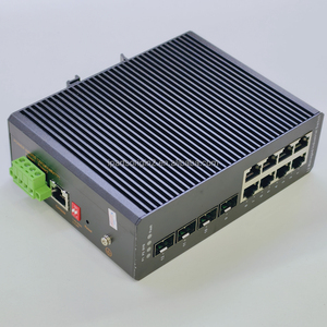 Switch PoE Gigabit industriel L2 géré par web, 8 ports IEEE802.3AF/AT, large plage de température, montage sur rail DIN, avec 4 ports SFP pour caméra IP - Product Image 1