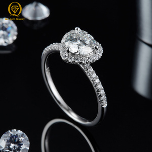 Anillo de Diamantes en Forma de Corazón de Diseño Romántico para Mujer, Platino, Diamante Cultivado en Laboratorio, Color D, Claridad VVS, Certificado IGI, Personalizado para Regalo - Product Image 3