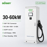 Tiang Pengisian Daya DC Odisen 40kW GB/T Baru, Satu Gun, Tiang Lantai, Tempat Parkir Umum, Layar LCD, Pembaca Kartu, OCPP 1.6/2.0, IP54