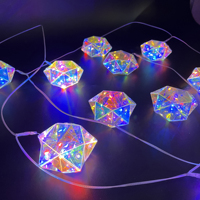Guirlande lumineuse étoile irisée, décoration de sapin de Noël, lumières féériques LED, guirlande de 10 étoiles, décorations de fêtes, décoration de fenêtre et de mur