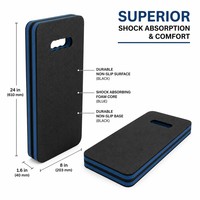 Plaque de mousse EVA composite noir-bleu, résistante à l'usure, amortissante, forme personnalisée, panneau de mousse stratifié pour boîte à outils et équipement