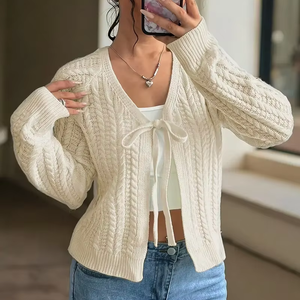 Cardigan pour femmes Cardigan en tricot à manches longues Pull ouvert sur le devant Cardigan de la Saint-Valentin Tricots - Product Image 1
