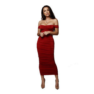 Sexy Club <span class=keywords><strong>senza</strong></span> <span class=keywords><strong>spalline</strong></span> <span class=keywords><strong>abito</strong></span> aderente Midi al ginocchio eleganti abiti da Festa da donna doppi strati abiti rossi Vestidos De Festa - Product Image 2