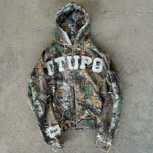Sudadera con Capucha Camuflada Personalizada de Alta Calidad, Sudadera Táctica con Capucha y Cremallera, Chaqueta con Bordado de Parches, Sudadera de Caza con Cremallera para Hombre - Product Image 1