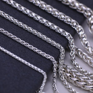 थोक फैशन के अच्छे गहने 925 असली स्टर्लिंग चांदी गेहूं चेन 1.5/2/3/4/5 मिमी 925 चांदी गेहूं चेन हार - Product Image 2